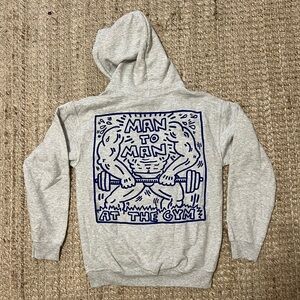Keith Haring Man To Man Puff Print Hoodie Sweatshirt